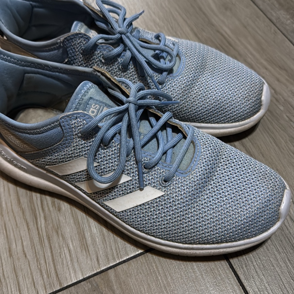 Adidas Light Blue and White Running Shoes
